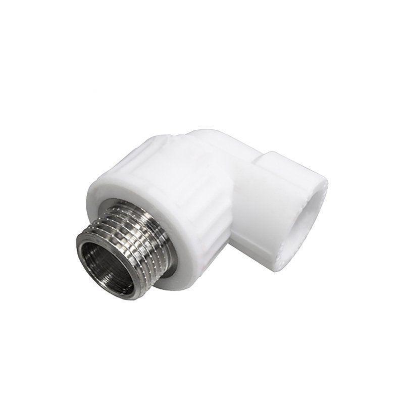 Угольник комбинированный ПП 20-3/4'' PN 25 с наружной резьбой белый PlasticPro-1