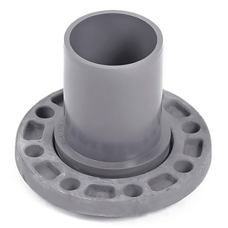 Патрубок гладкий НПВХ SDR26 DN110 с металлическим фланцем DN100 PN10 Хемкор-1