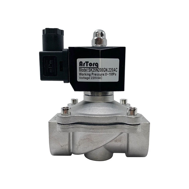 Соленоидный клапан Artorq SK DN 80 PN 10 из нержавеющей стали G-3'' нормально открытый AC220В NBR до 80гр.-1
