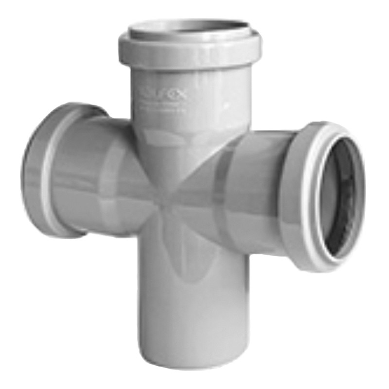Крестовина ПП для канализации прямой 87,5гр. 110-110- 50 Valfex-1