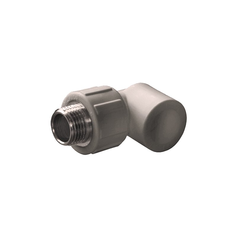 Угольник комбинированный ПП 25-1/2'' PN 25 с наружной резьбой серый