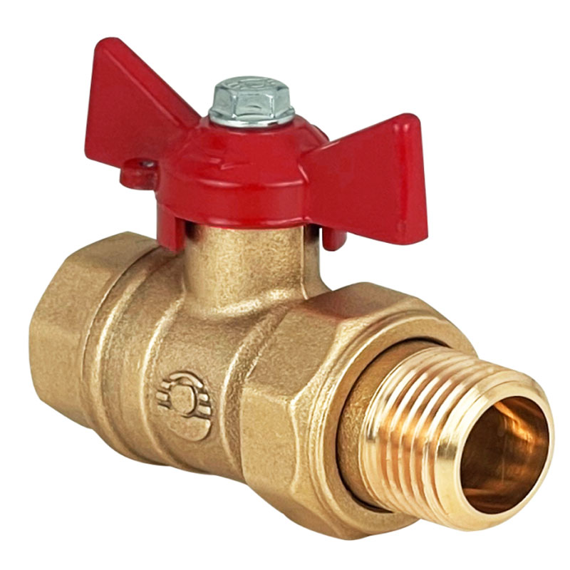 Кран латунный шаровой 11Б27фт1М DN 32 PN 40 бабочка-американка Valfex.230 DeltaPro-1