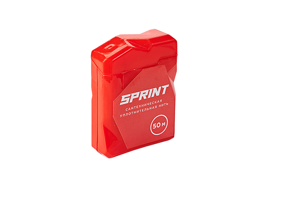 сантехническая нить для герметизации резьбы Sprint 50м в многоразовом боксе блистер купить в Волгограде | "Проконсим"