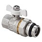 Кран латунный шаровой MVI BV.521 DN 20 PN 40 с уплотнением никелированный полнопроходной американка бабочка купить в Волгограде | "Проконсим"