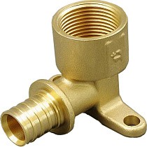 Угольники латунные установочные для PEX труб DN 16-25 PN 10 под надвижную гильзу с внутренней резьбой ONE PLUS купить в Волгограде | "Проконсим"