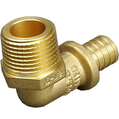 Угольник латунный для PEX труб 16-1/2'' PN 10 под надвижную гильзу с наружной резьбой ONE PLUS купить в Волгограде | "Проконсим"