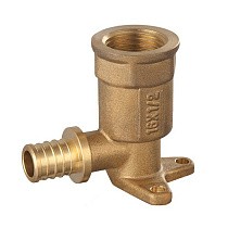 Угольники установочные латунные для PEX труб DN 16-25 PN 16 под надвижную гильзу с внутренней резьбой PLP купить в Волгограде | "Проконсим"