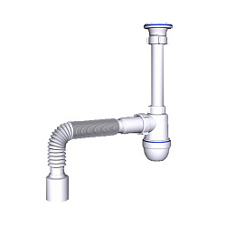 Сифон для умывальника-мойки бутылочный АНИ C0110 1 1/2 с гибкой трубой 50 (421100852) со склада Проконсим в Волгограде