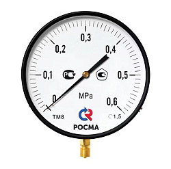  Манометр Росма ТМ-810Р.00 котловый, 250мм, 0-0.25МПа, резьба M20x1,5, радиальный, класс точности 1,5 (930093048) со склада Проконсим в Волгограде