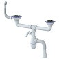 сифон для двойной мойки Unicorn В731VР, 40х50 гибкий отвод, 3 1/2'' х40 с отводом для стиральной машины, круглый перелив купить в Волгограде | "Проконсим"