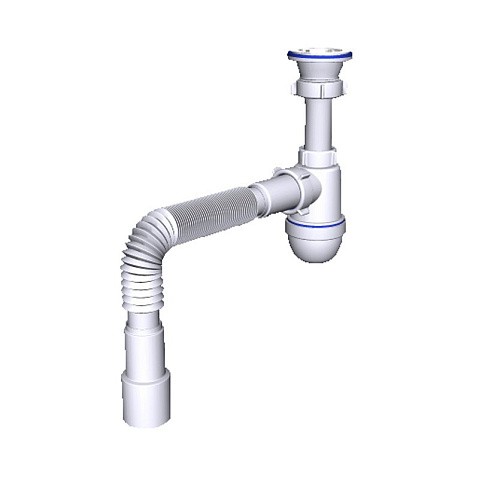 Сифон для умывальника-мойки бутылочный АНИ C0115 1 1/2 с гибкой трубой 40/50 купить в Волгограде | "Проконсим"