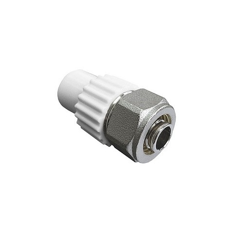 Комбинированный ниппель для соединения PPR-PE труб 20х16 PN 25 белая VALFEX купить в Волгограде | "Проконсим"