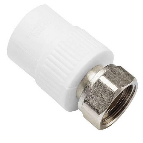 Муфта комбинированная ПП 20-3/4'' PN 25 с накидной гайкой белая VALFEX  купить в Волгограде | "Проконсим"
