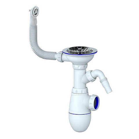 Сифон для мойки Unicorn В431VP, без отвода, 3 1/2'' х40 с отводом для стиральной машины, круглый перелив купить в Волгограде | "Проконсим"