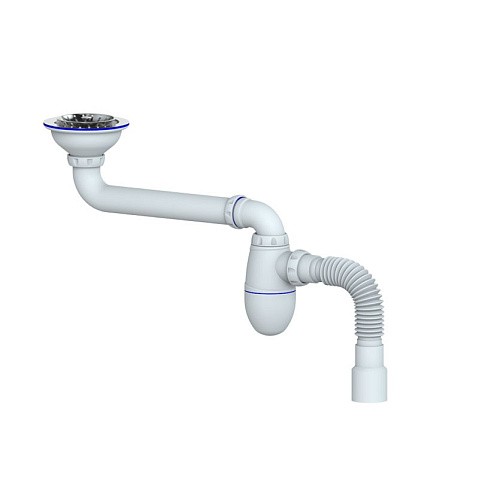 Сифон для умывальника Unicorn ВС21, 40х50 гибкий отвод, 3 1/2'' х40 чаша из нержавеющей стали купить в Волгограде | "Проконсим"
