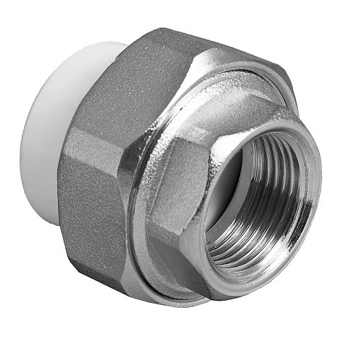 Муфта комбинированная ПП 20-3/4'' PN 25 разъёмная с внутренней резьбой белая VALFEX  купить в Волгограде | "Проконсим"