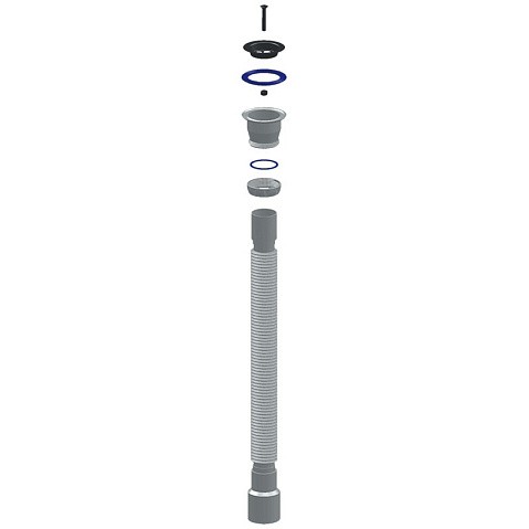 Сифон гофрированный Unicorn D240, 40х50 гибкий отвод, 1 1/2'' х40 чашка из нержавеющей стали, 1500мм купить в Волгограде | "Проконсим"