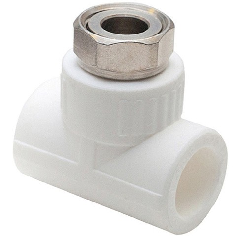 Тройник комбинированный ПП 20-1/2'' PN 25 с накидной гайкой белый РТП 14269 купить в Волгограде | "Проконсим"
