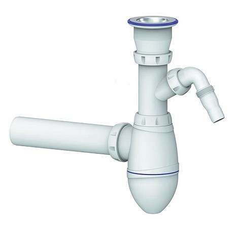Сифон для умывальника Unicorn А310V, 40х40 прямой отвод, 1 1/2'' х40 чаша из нержавеющей стали с отводом для стиральной машины купить в Волгограде | "Проконсим"