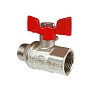Кран латунный шаровой Valfex Premium.218.NB1 усиленный Н 11Б27фт1М DN 20 PN 40 никелированный муфта-штуцер бабочка купить в Волгограде | "Проконсим"