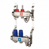 Коллекторные группы из нержавеющей стали DN 25 PN 10 с расходомерами, с дренажным краном и воздухоотводчиком MVI купить в Волгограде | "Проконсим"
