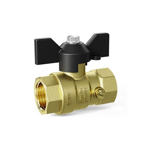 Кран латунный шаровой DN 15 PN 16 под манометр G1/2''хG1/2'' муфта-муфта бабочка LD Pride 44.340.15 купить в Волгограде | "Проконсим"