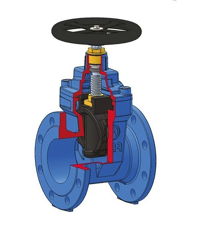Задвижка чугунная DN 100 PN 16 с обрезиненным клином EPDM до 80гр. FAF 6000100 купить в Волгограде | "Проконсим" (920160008)