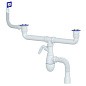 сифон для двойной мойки Unicorn В747V, 40х50 гибкий отвод, 1 1/2'' х40 с отводом для стиральной машины, прямоугольный перелив купить в Волгограде | "Проконсим"