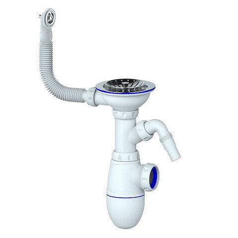 Сифон для мойки Unicorn В431V, без отвода, 3 1/2'' х40 с отводом для стиральной машины, круглый перелив купить в Волгограде | "Проконсим"