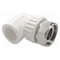 Угольник с накидной гайкой Valfex, DN 25-32, PN 25, белый купить в Волгограде | "Проконсим"