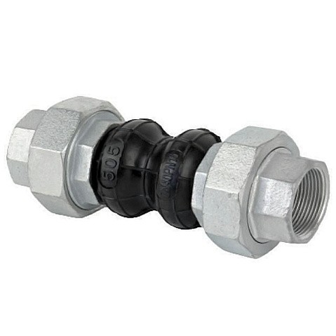 Компенсатор EPDM с оцинкованными чугунными резьбовыми патрубками DN 15 PN 16 Рашворк 505-015-16 купить в Волгограде | "Проконсим"
