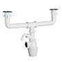 Сифон для двойной мойки бутылочный ORIO K-4059 1 1/2 выпуски нж D70, с 1 отводом купить в Волгограде | "Проконсим"