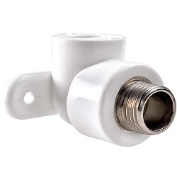  Угольник установочный ПП 16-1/2'' PN 25 белый РВК 21012 (930659308) со склада Проконсим в Волгограде
