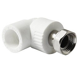Распродажа! Угольник комбинированный ПП 20-3/4'' PN 25 с накидной гайкой белый Pro Aqua PA29210  (251339454) со склада Проконсим в Волгограде