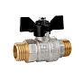 Кран латунный шаровой LD Pride 47.304 DN 20 PN 40 никелированный штуцер-штуцер бабочка купить в Волгограде | "Проконсим"