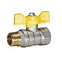 Краны латунные шаровые газовые DN 15-32 PN 25-40 никелированные бабочка муфта-штуцер Temper серия 83 ГОСТ Р 59553 купить в Волгограде | "Проконсим"