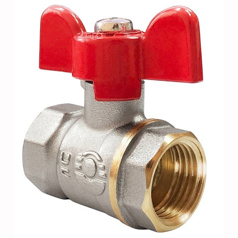 Кран латунный шаровой Valfex Optima.217.NLB1 11Б27фт1М DN 20 PN 25 никелированный муфта-муфта бабочка купить в Волгограде | "Проконсим"