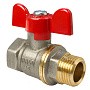 Кран латунный шаровой Valfex.218.NB1 11Б27фт1М DN 20 PN 40 никелированный муфта-штуцер бабочка купить в Волгограде | "Проконсим"