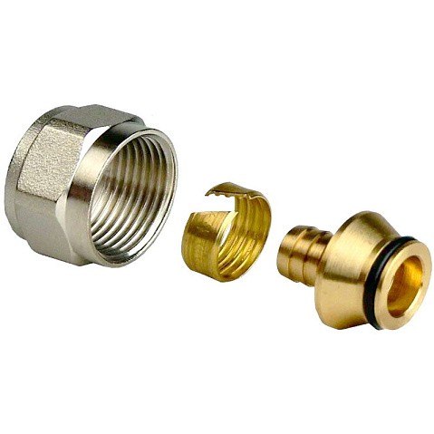 Евроконус латунный для PEX труб  16х2,0- 1/2'' PN 16  обжимной с накидной гайкой  РосТурПласт купить в Волгограде | "Проконсим"