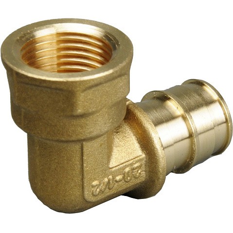 Угольник латунный для PEX труб 25-1/2'' PN 10 OP под надвижную гильзу с внутренней резьбой ONE PLUS купить в Волгограде | "Проконсим"
