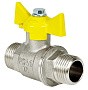 Краны латунные шаровые газовые 11Б27фт1М DN 15-20 PN 40 никелированные бабочка шт-шт Valfex.279 Standart ГОСТ Р 59553 купить в Волгограде | "Проконсим"