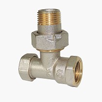 Клапан запорно-регулирующий Raditec DN 15 PN 16 угловой G1/2'' Kvs = 1,46 м3/ч для радиатора, 120гр. купить в Волгограде | "Проконсим"