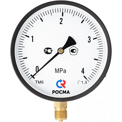  Манометр общетехнический Росма ТМ-610Р.00, 0-0,1МПа M20x1,5, 150мм, радиальное присоединение, класс точности 1.5, IP54 (930092083) со склада Проконсим в Волгограде