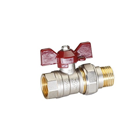 Кран латунный шаровой Temper 88.В-А.34.Б DN 20 PN 40 американка никелированный бабочка купить в Волгограде | "Проконсим"