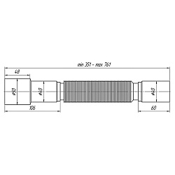 Акция! Гибкая труба АНИ K406 40-40/50, длина 351-761 мм (428100257) со склада Проконсим в Волгограде