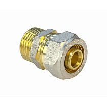 Муфты латунные для PEX труб DN 16-32 PN 10 обжимные никелированные с наружной резьбой Valfex VF.301.N купить в Волгограде | "Проконсим"