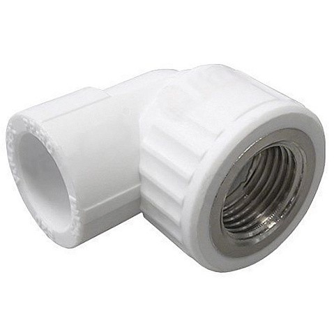 Угольник комбинированный ПП 20-1/2'' PN 25 с внутренней резьбой белый VALFEX  купить в Волгограде | "Проконсим"