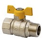 Краны латунные шаровые газовые DN 15-20 PN 25 бабочка муфта-штуцер MVI BV.814 купить в Волгограде | "Проконсим"