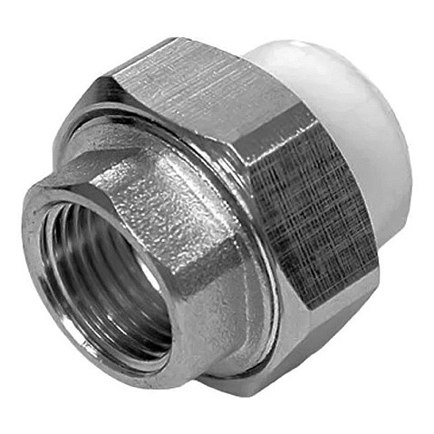 Муфта комбинированная ПП 75-21/2'' PN 25 разъёмная с внутренней резьбой белая РТП 22675 купить в Волгограде | "Проконсим"