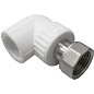 Угольник комбинированный ПП 20-1/2'' PN 25 с накидной гайкой белый VALFEX  купить в Волгограде | "Проконсим"